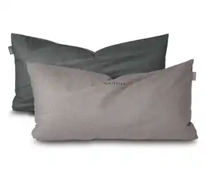 SCHIESSER Renforcé-Kissenhüllenset »Doubleface«, 2 Stück, 40 x 80 cm, grau/schwarz