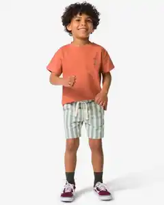 Kindershorts, Regular Fit, Sweatstoff, gestreift grün