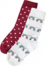 Bild 1 von ALANA Socken mit Weihnachts-Regenbogen- & Punkte-Muster, weiß + rot, Gr. 23/26, 2 St
