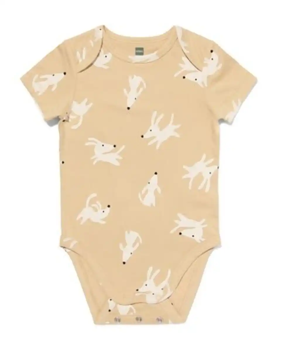 Bild 1 von Mitwachsender Baby-Strampler mit Hunden naturfarben