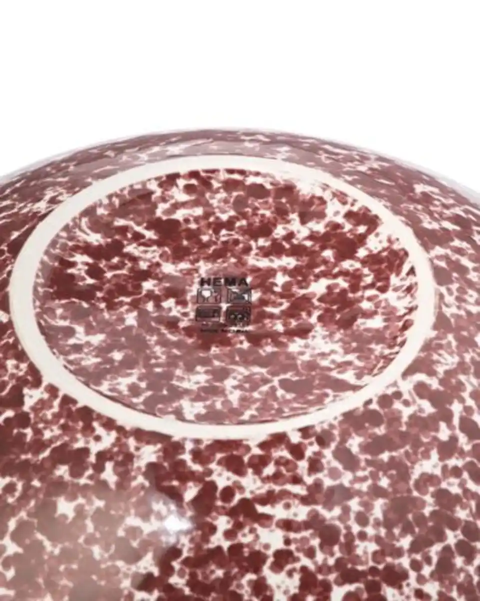 Bild 3 von Salatschüssel Ø 21 cm, Trend, Steingut, gesprenkelt, weinrot