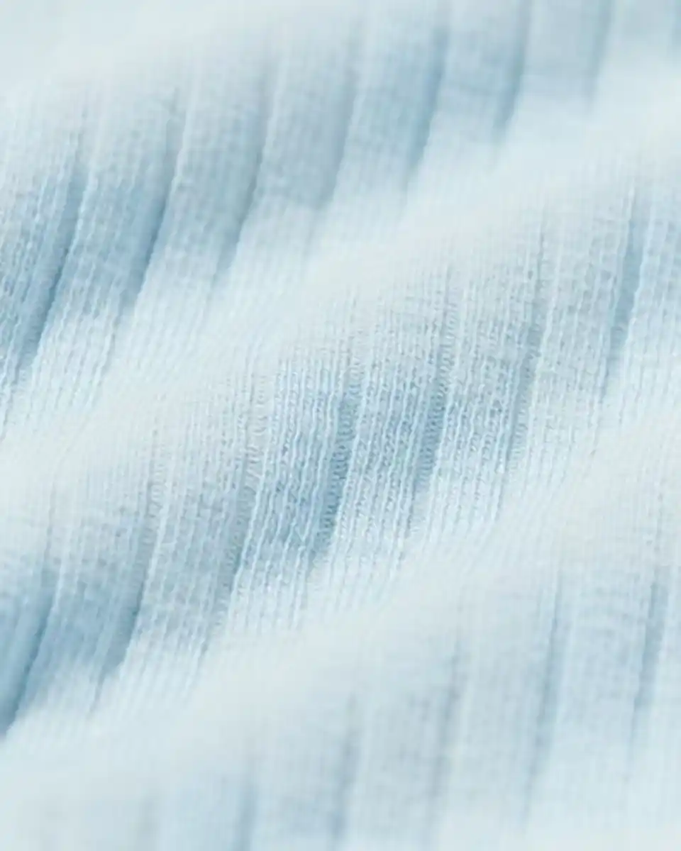 Bild 2 von Mitwachsender Newborn-Wickelstrampler, gerippt, kariert hellblau