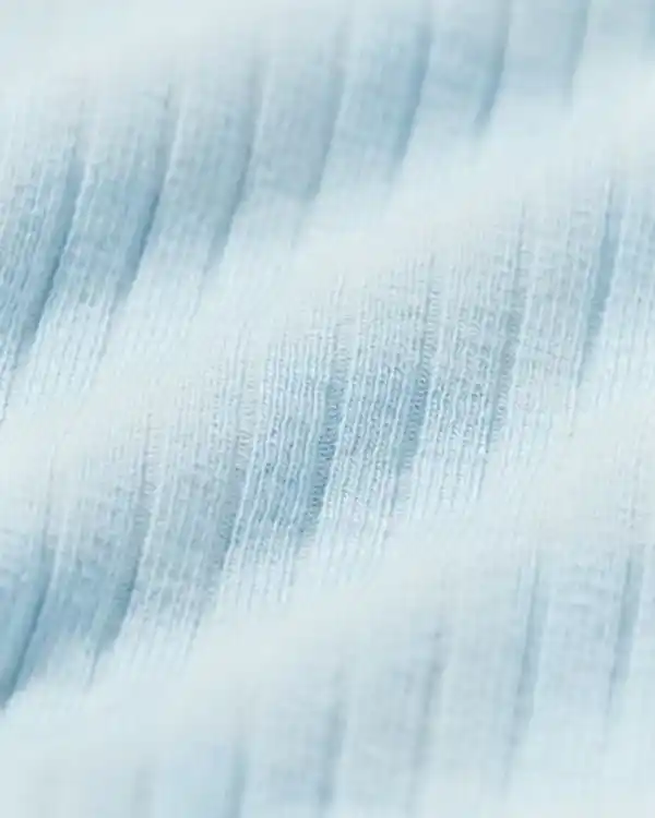 Bild 2 von Mitwachsender Newborn-Wickelstrampler, gerippt, kariert hellblau