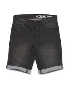 kurze Kinder-Jogdenim schwarz