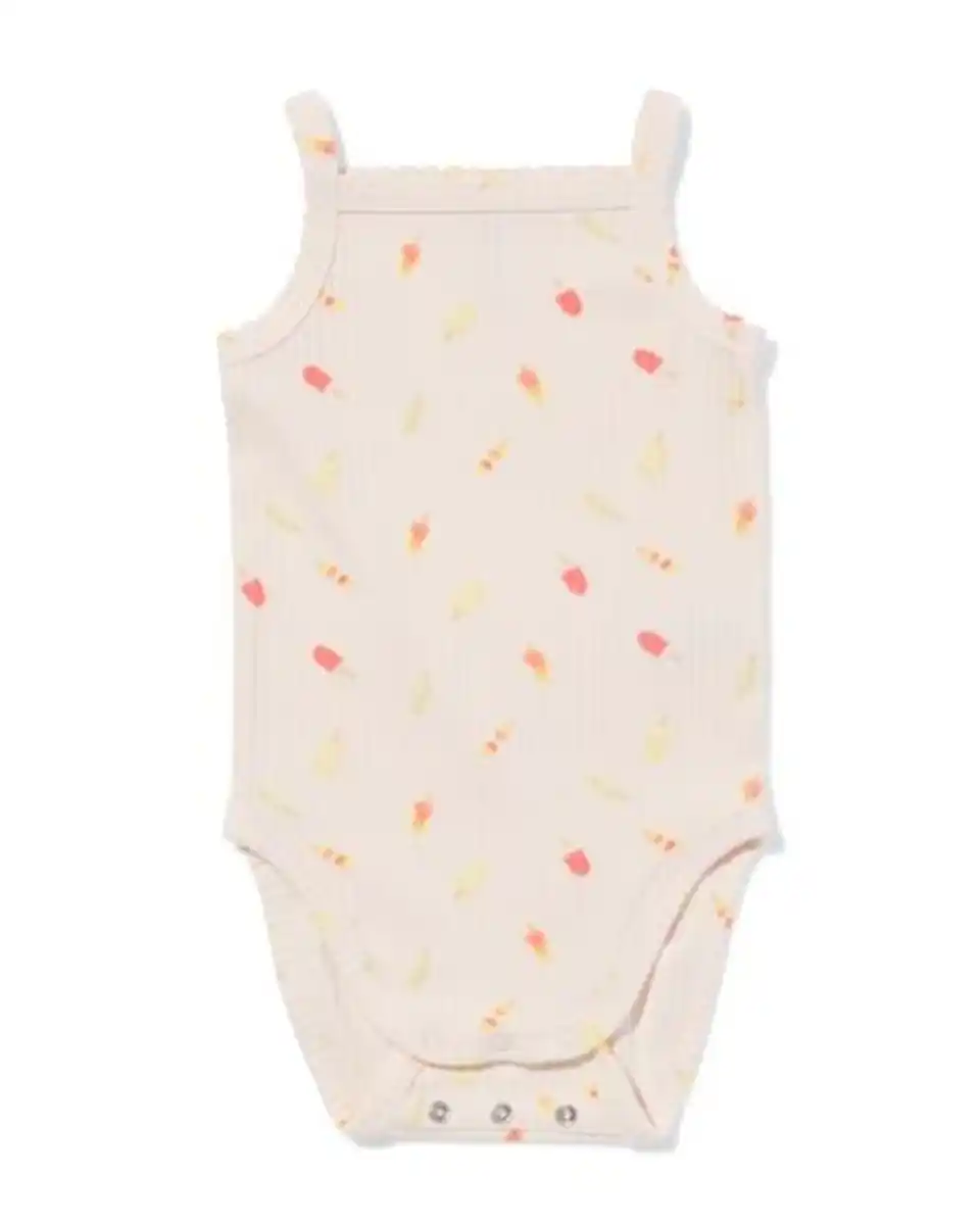 Bild 1 von Mitwachsender Baby-Strampler LENZING™ ECOVERO™, gerippt, Eistüten eierschalenfarben