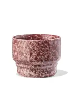Kaffeetasse 220 ml, Trend, Steingut, gesprenkelt, weinrot