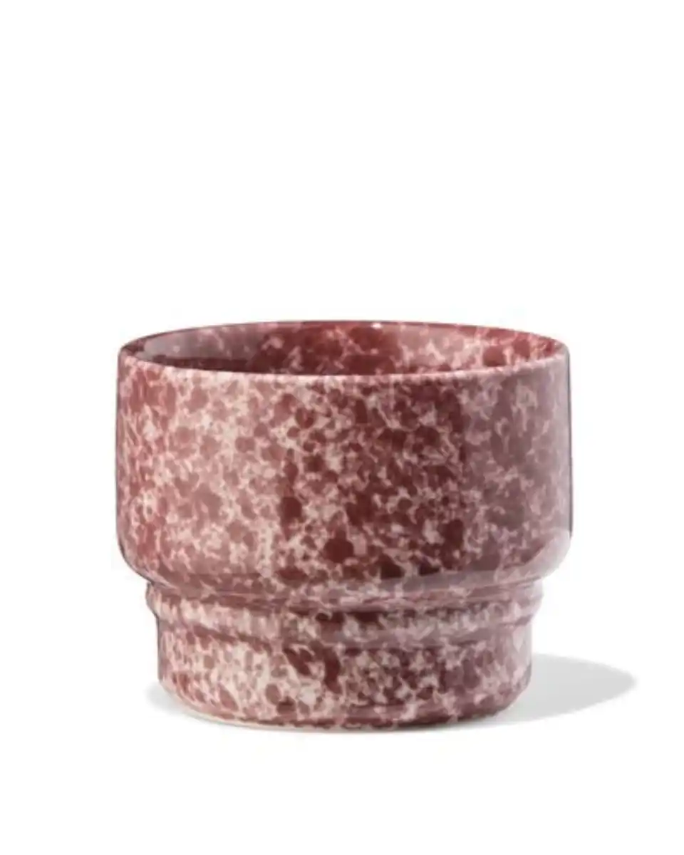 Bild 1 von Kaffeetasse 220 ml, Trend, Steingut, gesprenkelt, weinrot