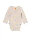 Bild 1 von Mitwachsender Newborn-Wickelstrampler, gerippt, mit Tieren ecru