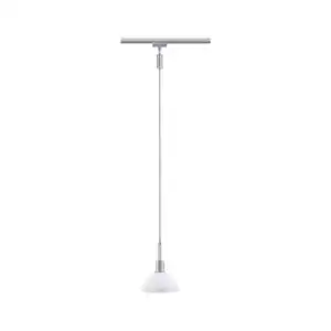 Schienensystem-Hängeleuchte Pendulum Sarrasani max. 20 W, Opal, Chromfarben