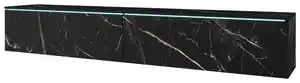 Lowboard ca. 180x30 cm mit LED Stein Optik, Graphitfarben