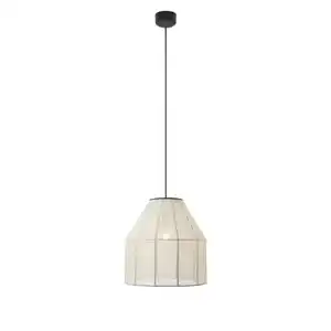 Markslöjd Pendelleuchte Aiko, Beige, Textil, oval,oval, 37x37x37 cm, höhenverstellbar, Lampen & Leuchten, Innenbeleuchtung, Hängelampen, Pendelleuchten