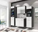 Bild 1 von Badmöbel-Set 5-tlg. Madrit mit LED ca. 120 cm Anthr./Weiß, Anthrazit, Weiß Hochglanz