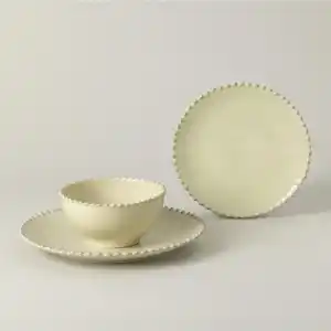 Costa Nova Kombiservice Pearl, Salbeigrün, Keramik, 12-teilig, 800 ml, Handmade in Europe, Essen & Trinken, Geschirr, Geschirr-Sets, Kombiservice