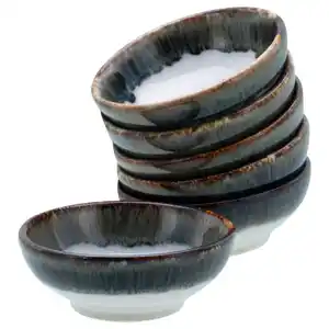 Creatable Dipschalenset Cascade, Weiß, Blaugrau, Keramik, 6-teilig, rund, Essen & Trinken, Geschirr, Schalen & Schüsseln, Dipschalen