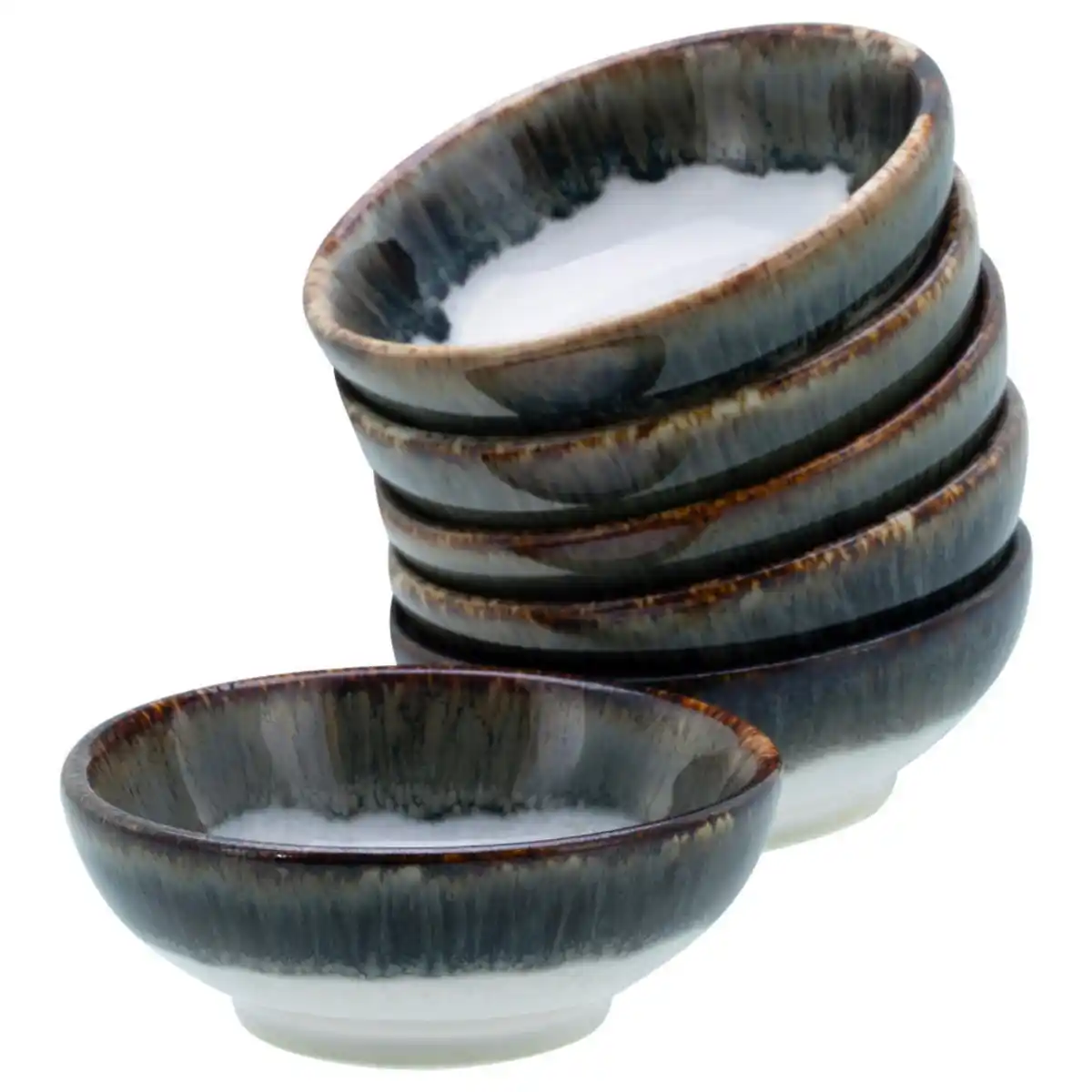 Bild 1 von Creatable Dipschalenset Cascade, Weiß, Blaugrau, Keramik, 6-teilig, rund, Essen & Trinken, Geschirr, Schalen & Schüsseln, Dipschalen