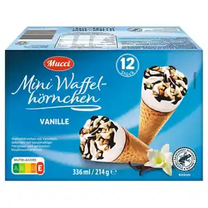 MUCCI Mini-Waffelhörnchen 336 ml, Vanille