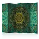 Bild 1 von artgeist Paravent, Türkis, Gold, Holz, Textil, Kiefer, massiv, Mandala, 225x172x3 cm, Motiv auf Vorder- und Rückseite, Wohnzimmer, Raumteiler & Paravents, Paravents