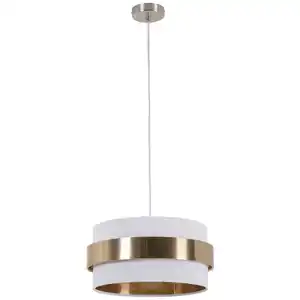 Novel Hängeleuchte, Weiß, Gold, Metall, Kunststoff, Textil, 120 cm, Lampen & Leuchten, Innenbeleuchtung, Hängelampen, Pendelleuchten