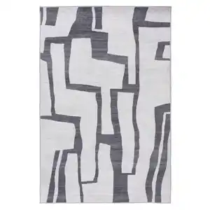 Kayoom Flachwebeteppich, Silber, Textil, geometrisch, rechteckig, 80x150 cm, für Fußbodenheizung geeignet, in verschiedenen Größen erhältlich, strapazierfähig, Teppiche & Böden, Teppiche, Webt