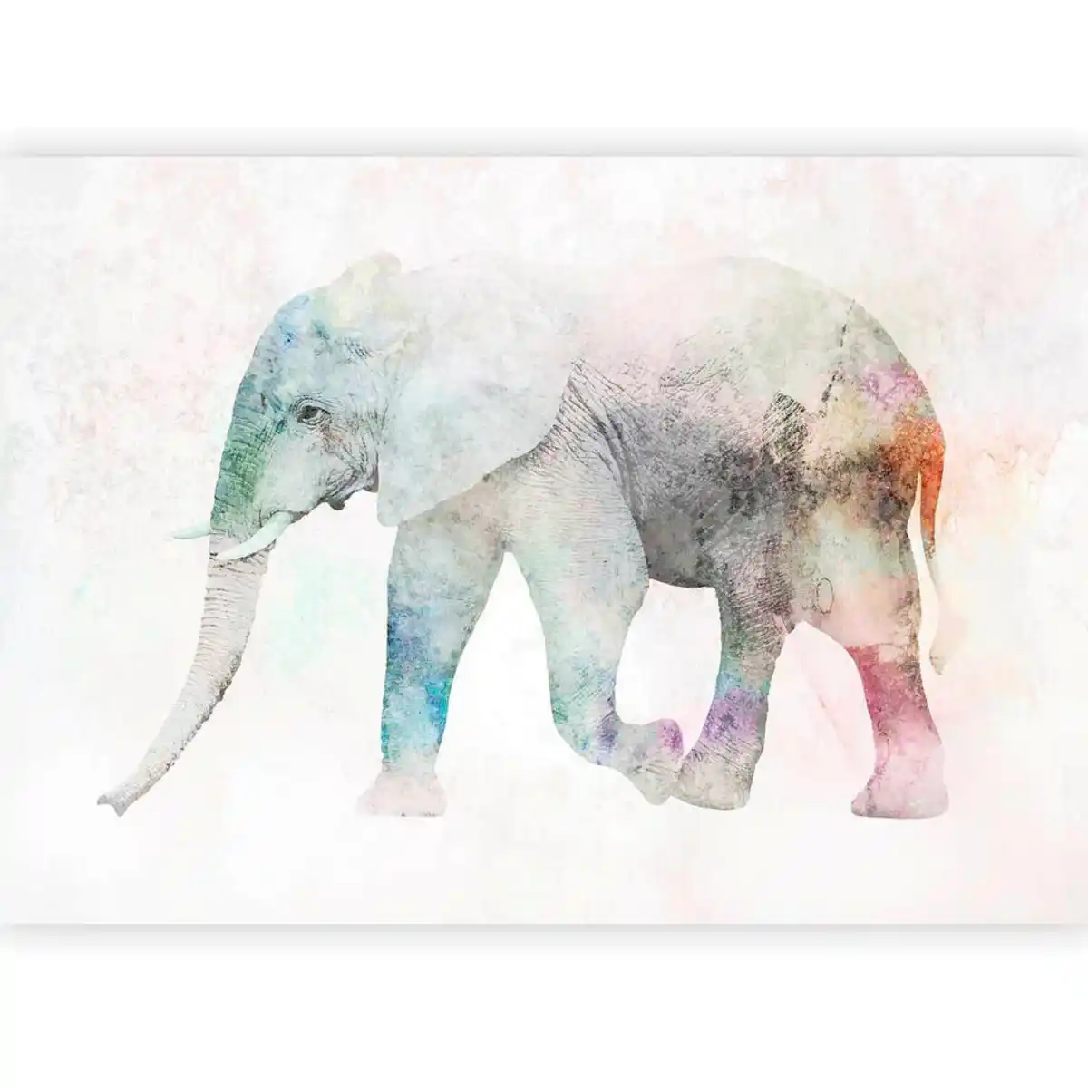 Bild 1 von artgeist Fototapete, Mehrfarbig, Textil, Elefant, 250x175 cm, CE, Tapeten & Wandverkleidungen, Fototapeten