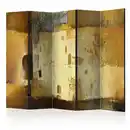 Bild 1 von artgeist Paravent, Honig, Hellgelb, Holz, Kunststoff, Textil, Kiefer, massiv, Abstraktes, 225x172x3 cm, Motiv auf Vorder- und Rückseite, Akustikschaumstoff, Wohnzimmer, Raumteiler & Paravents, Parav
