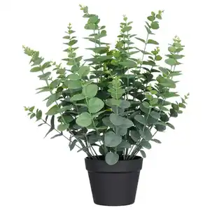 Kunstpflanze, Grau, Grün, Kunststoff, 60 cm, inkl. Topf, UV-beständig, Dekoration, Blumen & Zubehör, Kunstpflanzen