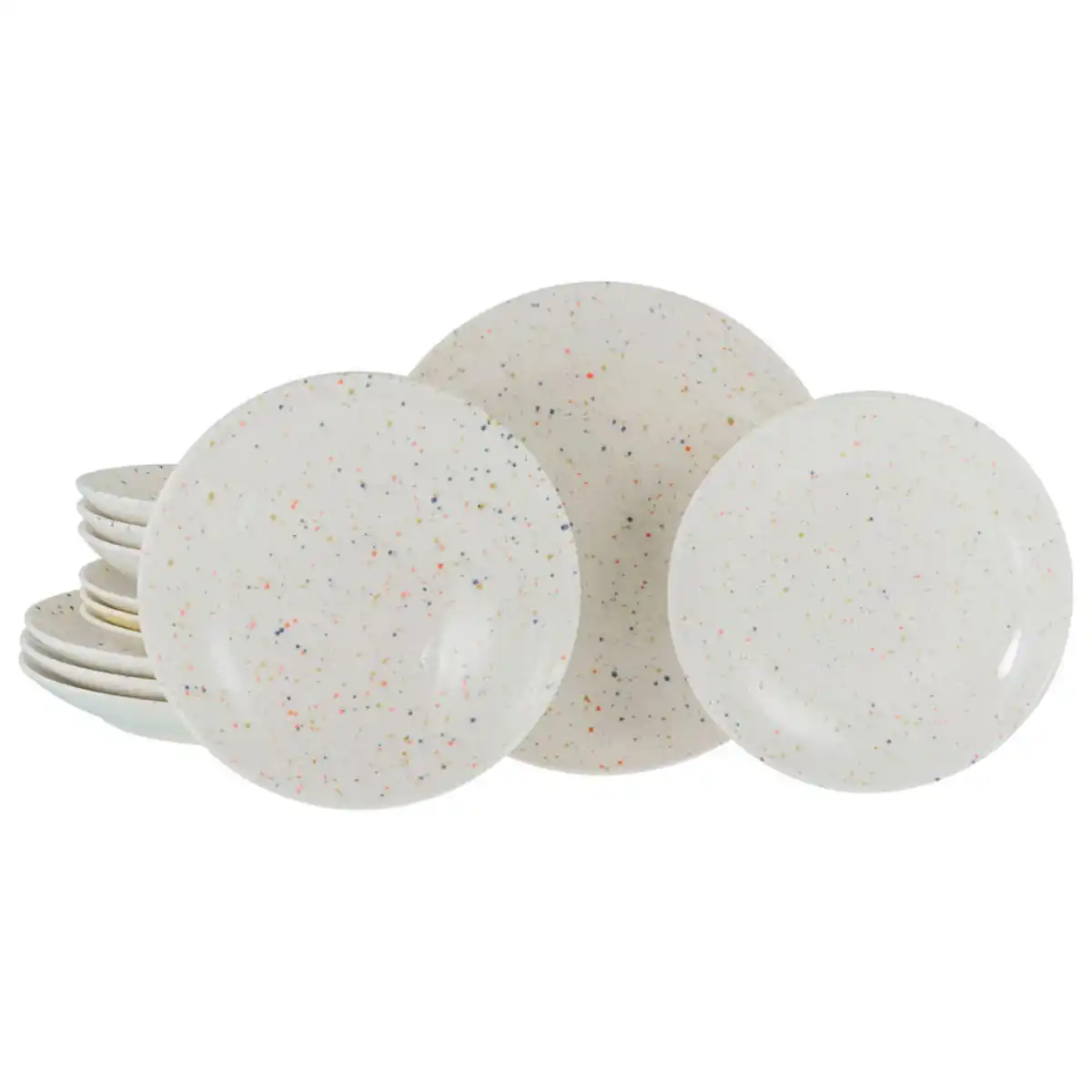 Bild 1 von Creatable Tafelservice Confetti, Creme, Keramik, 12-teilig, lebensmittelecht, stapelbar, Essen & Trinken, Geschirr, Geschirr-Sets, Tafelservice