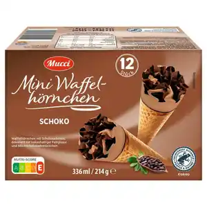 MUCCI Mini-Waffelhörnchen 336 ml, Schokolade