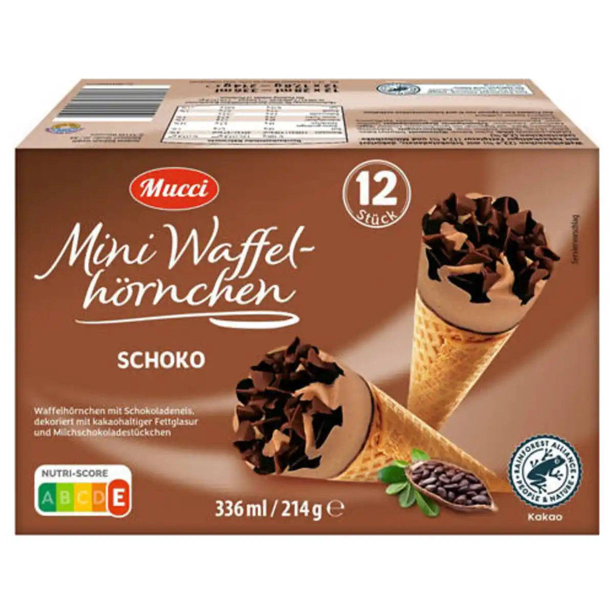 Bild 1 von MUCCI Mini-Waffelhörnchen 336 ml, Schokolade