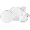 Bild 1 von Creatable Tafelservice Allround Black Line, Schwarz, Weiß, Keramik, 12-teilig, handbemalt, lebensmittelecht, stapelbar, Essen & Trinken, Geschirr, Geschirr-Sets, Tafelservice