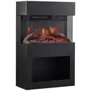 Bild 1 von Elektrokamin, Schwarz, Metall, Glas, 48.0x75.0x21.7 cm, Fernbedienung, Flammeneffekt separat schaltbar, Überhitzungsschutz, Thermostat, Dimmer, Freizeit, Heizen & Kühlen, Elektrokamine