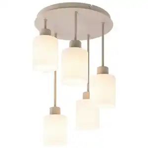 Novel Hängeleuchte, Weiß, Sand, Metall, Glas, Abstraktes,Abstraktes, 50 cm, RoHS, CE, Lampen & Leuchten, Innenbeleuchtung, Hängelampen, Pendelleuchten