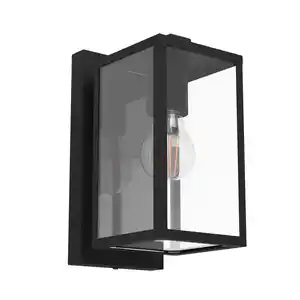 Außenwandleuchte Budrone Klar/Schwarz max. 40 Watt Wandlampe, Klar, Schwarz