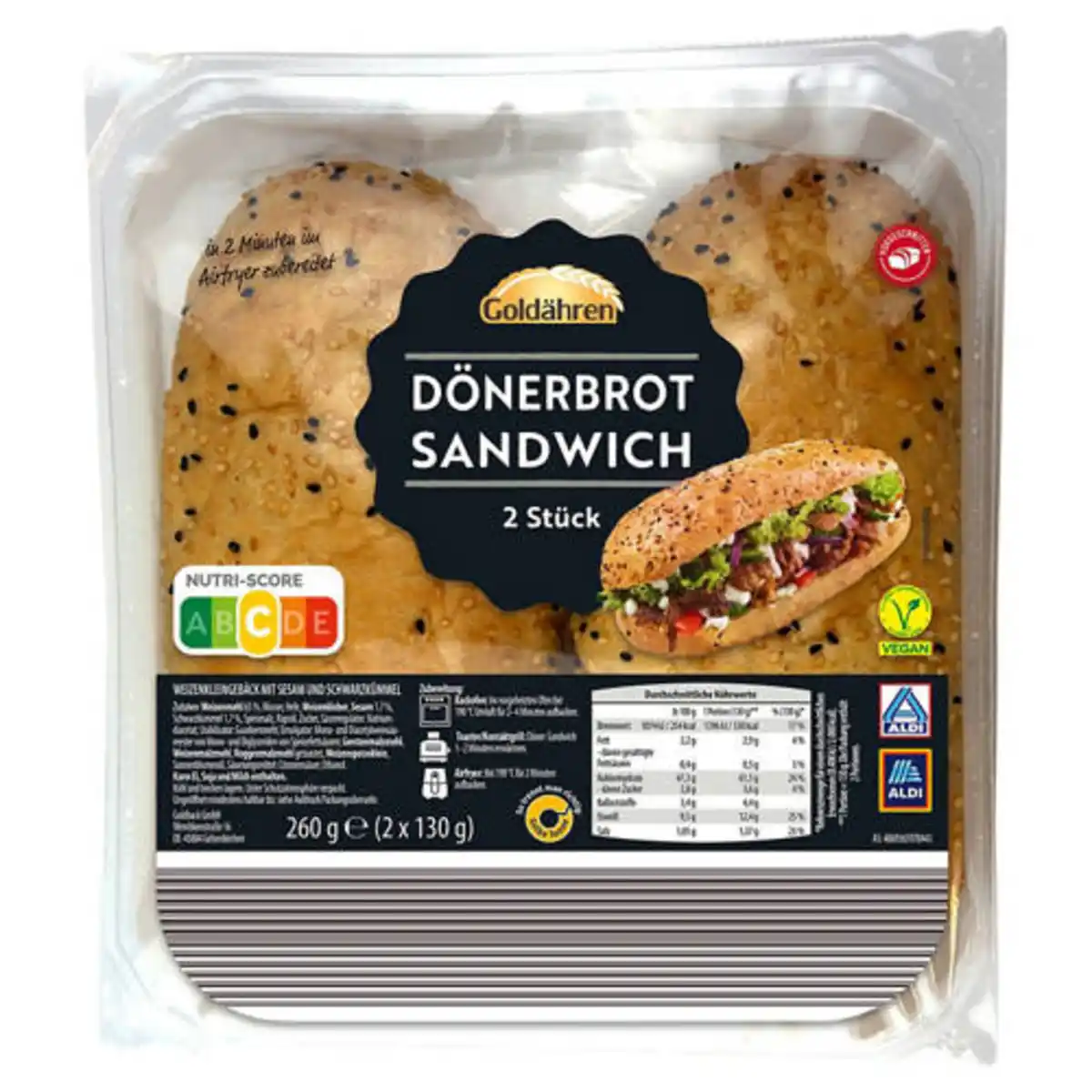 Bild 1 von GOLDÄHREN Dönerbrot Sandwich 260 g