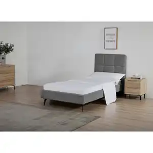 Boxxx Polsterbett, Dunkelgrau, Metall, Textil, Kiefer, vollmassiv, 90x200 cm, Bsci, Schlafzimmer, Betten, Polsterbetten