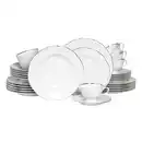 Bild 1 von Creatable Kombiservice Maria Theresia Platin, Weiß, Platin, Keramik, 30-teilig, 200 ml,200 ml, handbemalt, lebensmittelecht, stapelbar, Essen & Trinken, Geschirr, Geschirr-Sets, Kombiservice