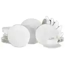 Bild 1 von Creatable Kombiservice Valencia, Weiß, Gold, Keramik, 30-teilig, 200 ml,200 ml, handbemalt, lebensmittelecht, stapelbar, Essen & Trinken, Geschirr, Geschirr-Sets, Kombiservice