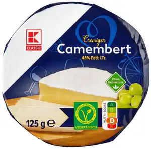 K-CLASSIC Camembert 45 % Fett i. Tr., 125-g-Packg.