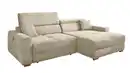 Bild 1 von Ecksofa Cord elektrisch ausfahrbar grau-beige 277 cm - SLIDER