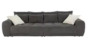 Big Sofa Cord grau - 308 cm - Federkern - JANNI