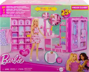 MATTEL Barbie-Traumkleiderschrank mit Puppe