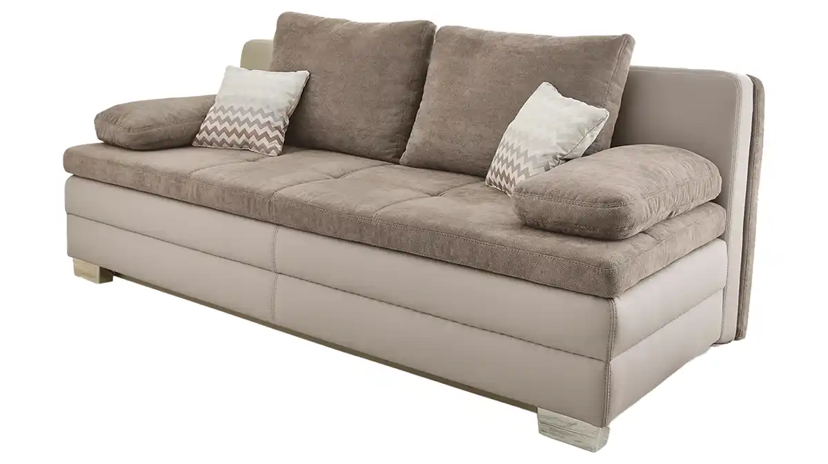 Bild 1 von Schlafsofa Bettkasten Dauerschläfer beige 203 cm - LESLO