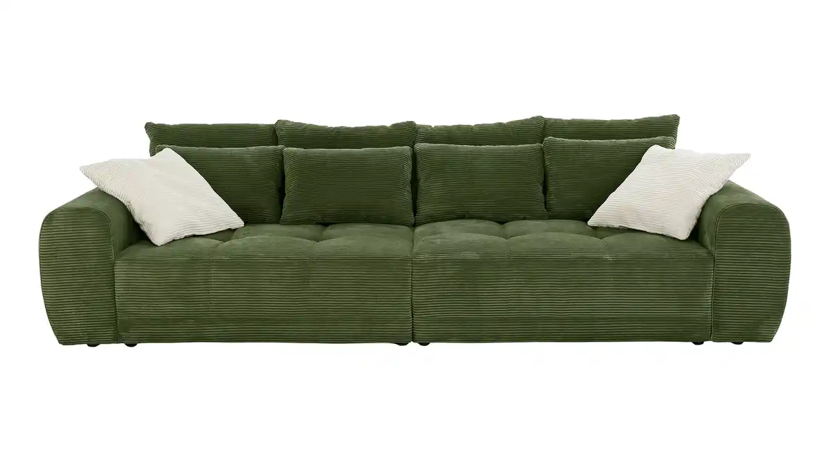 Bild 1 von Big Sofa Cord grün - 308 cm - Federkern - JANNI