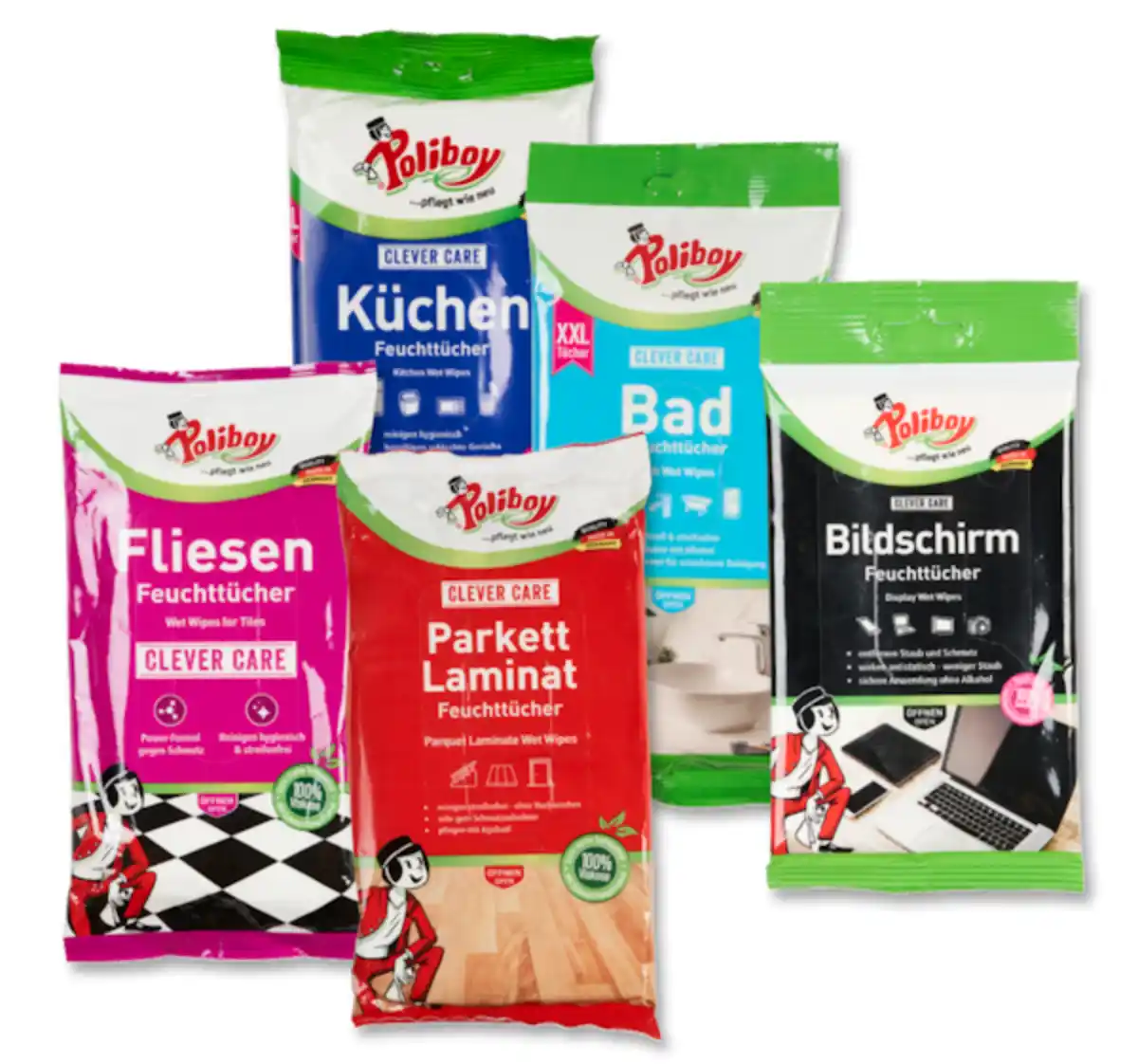 Bild 1 von POLIBOY Feuchte Reinigungstücher im Vorteilspack*