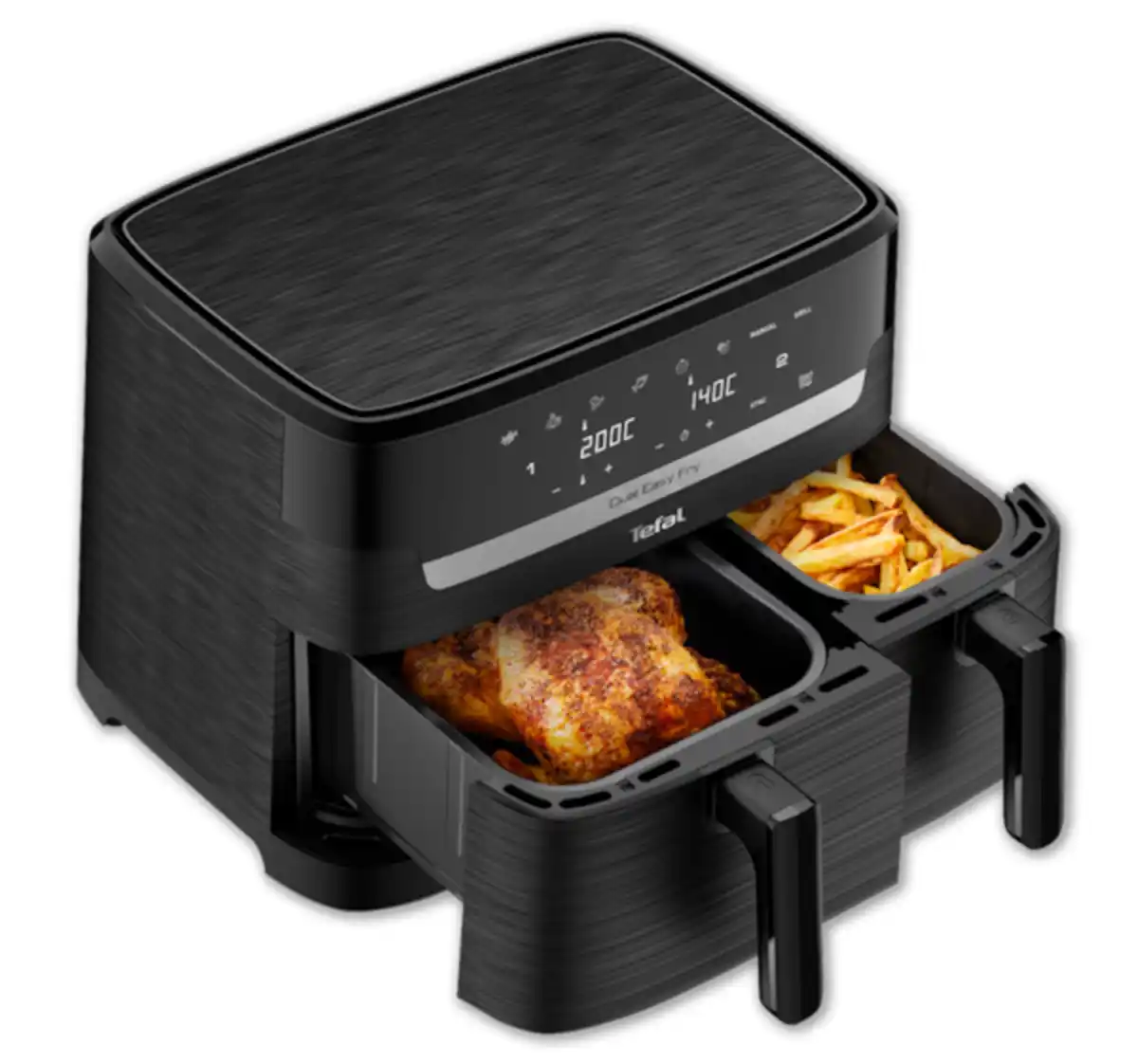 Bild 1 von TEFAL Doppelkammer-Heißluftfritteuse DUAL EASY FRY EY901N*