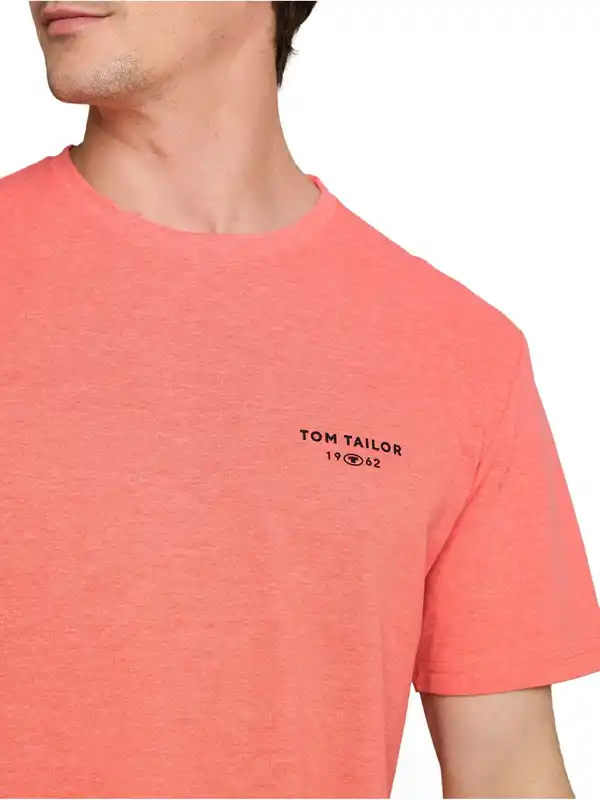 Bild 2 von Herren T-Shirt in melierter Piqué-Optik Rot