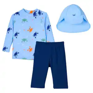 LILY & DAN Kleinkinder UV-Badeanzug 3-teilig, Jungen, Krabbe, 74/80