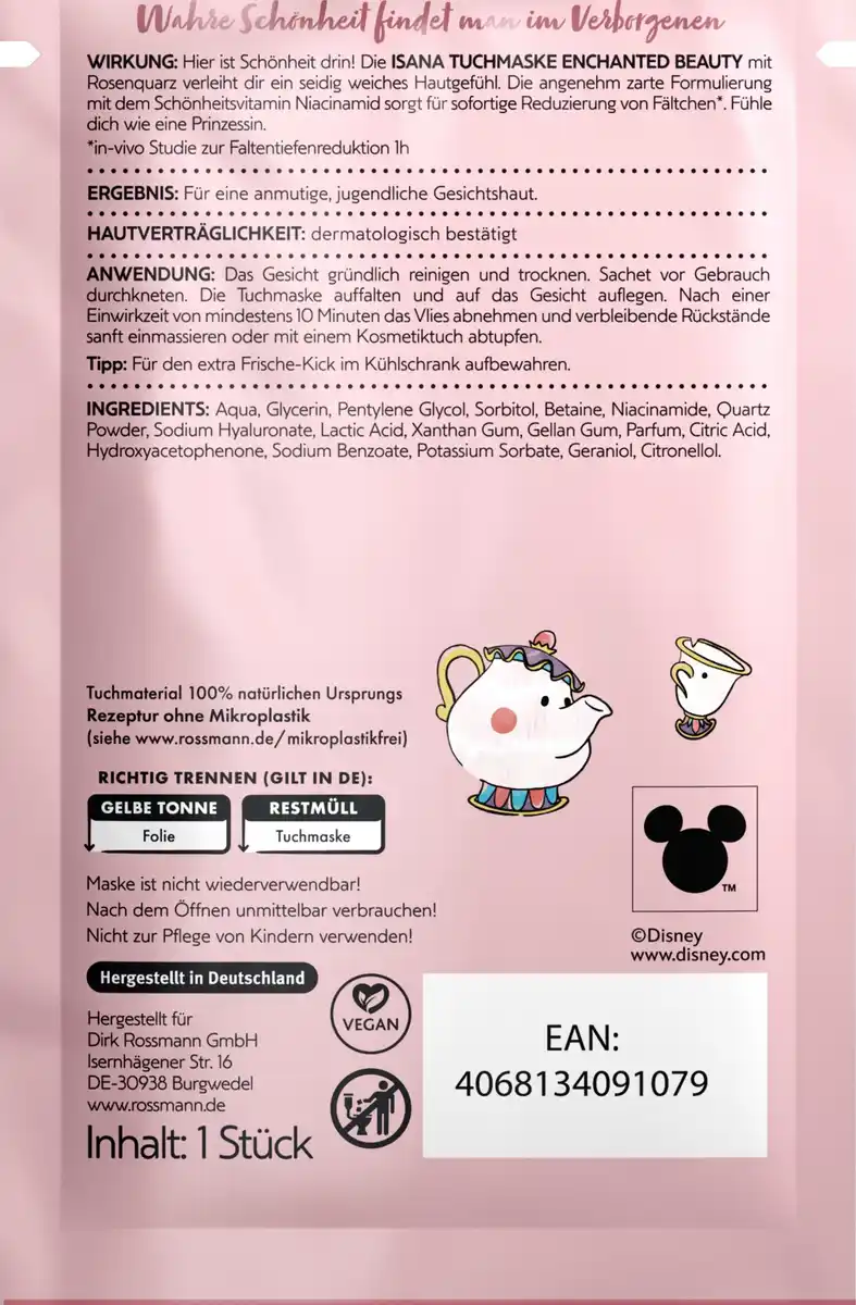 Bild 2 von ISANA Disney Tuchmaske Enchanted Beauty