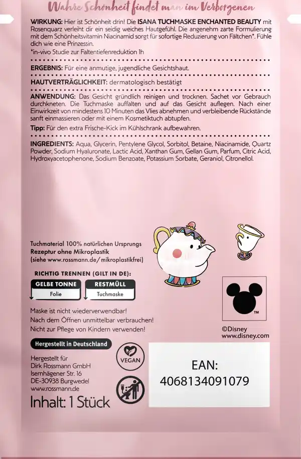 Bild 2 von ISANA Disney Tuchmaske Enchanted Beauty