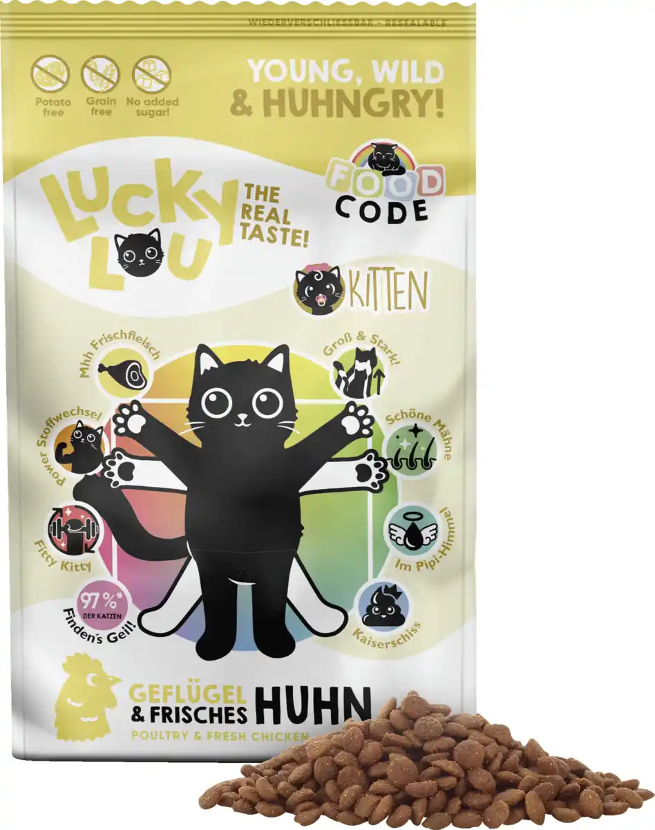 Bild 3 von Lucky Lou FoodCode Kitten Geflügel & Huhn Trockenfutter, 750 g